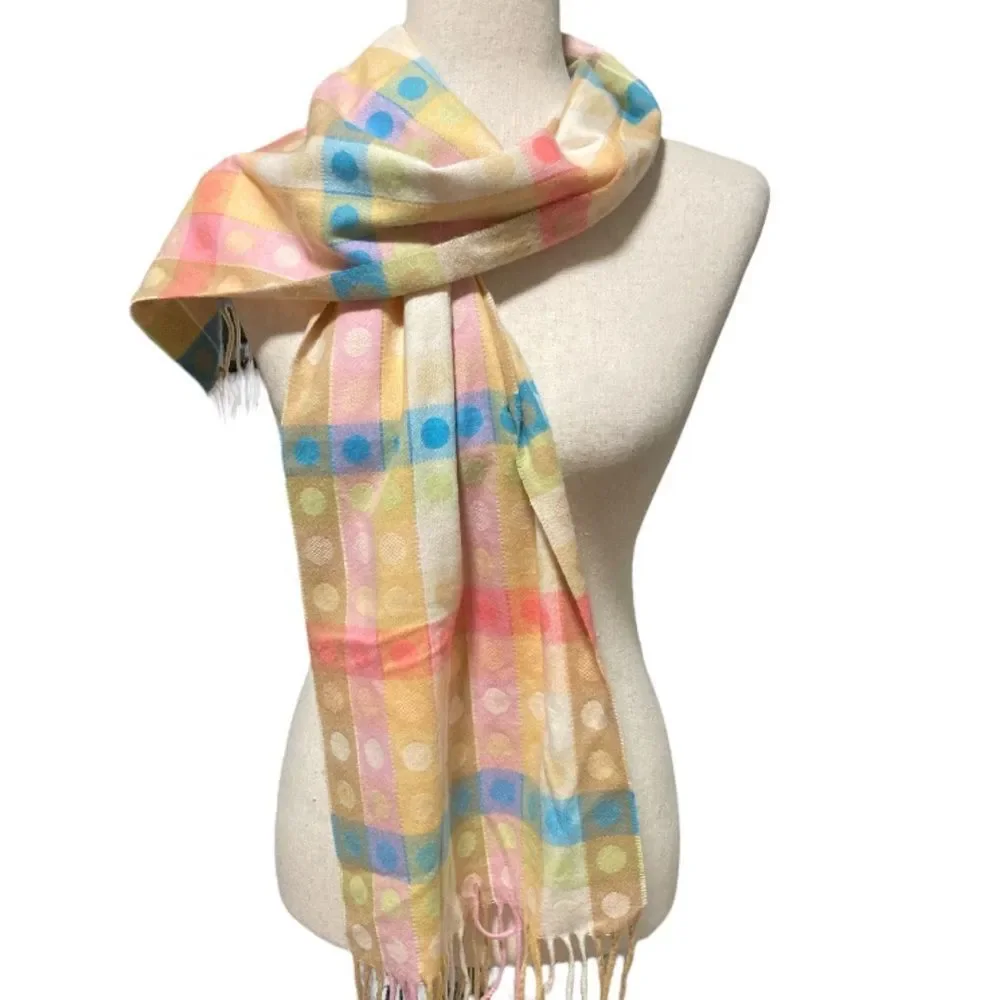 Cashmink made in Germany by V Fraas Pastel stripes in circles scarf